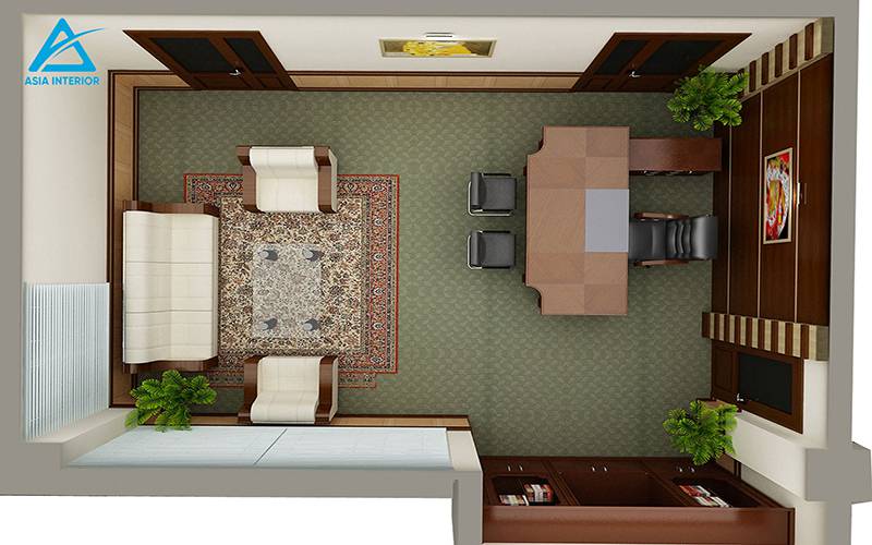 Thiết kế nội thất phòng giám đốc - Công ty Than Cao Sơn